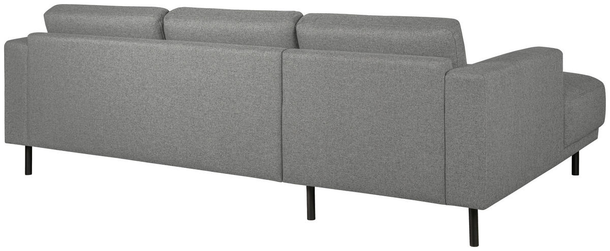 SOFFA i flatväv grå  - svart/grå, Design, metall/trä (238/78/142cm) - Pure Home Comfort