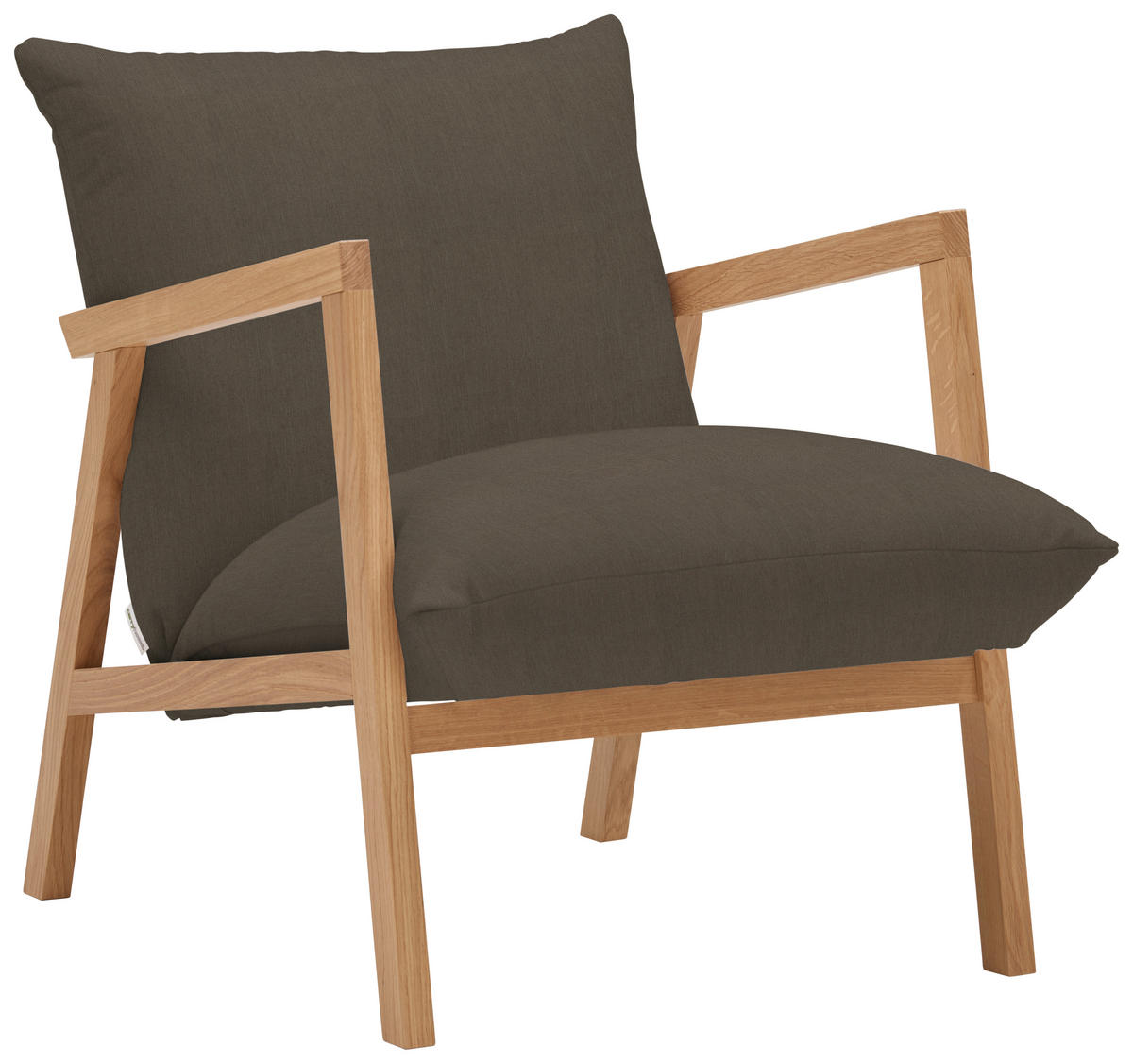 SESSEL in Webstoff Dunkelgrün  - Dunkelgrün/Eichefarben, Design, Holz/Textil (65/80/85cm) - Carryhome