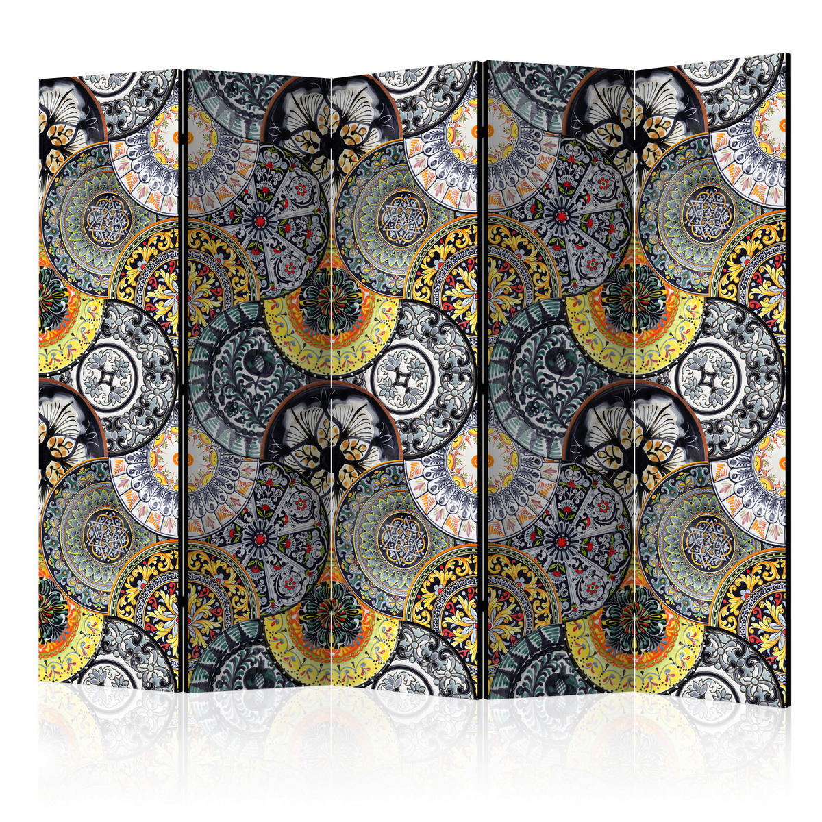 PARAVENT mit 5  Flügel - Multicolor, Basics, Holz/Textil (225/172/3cm) - artgeist