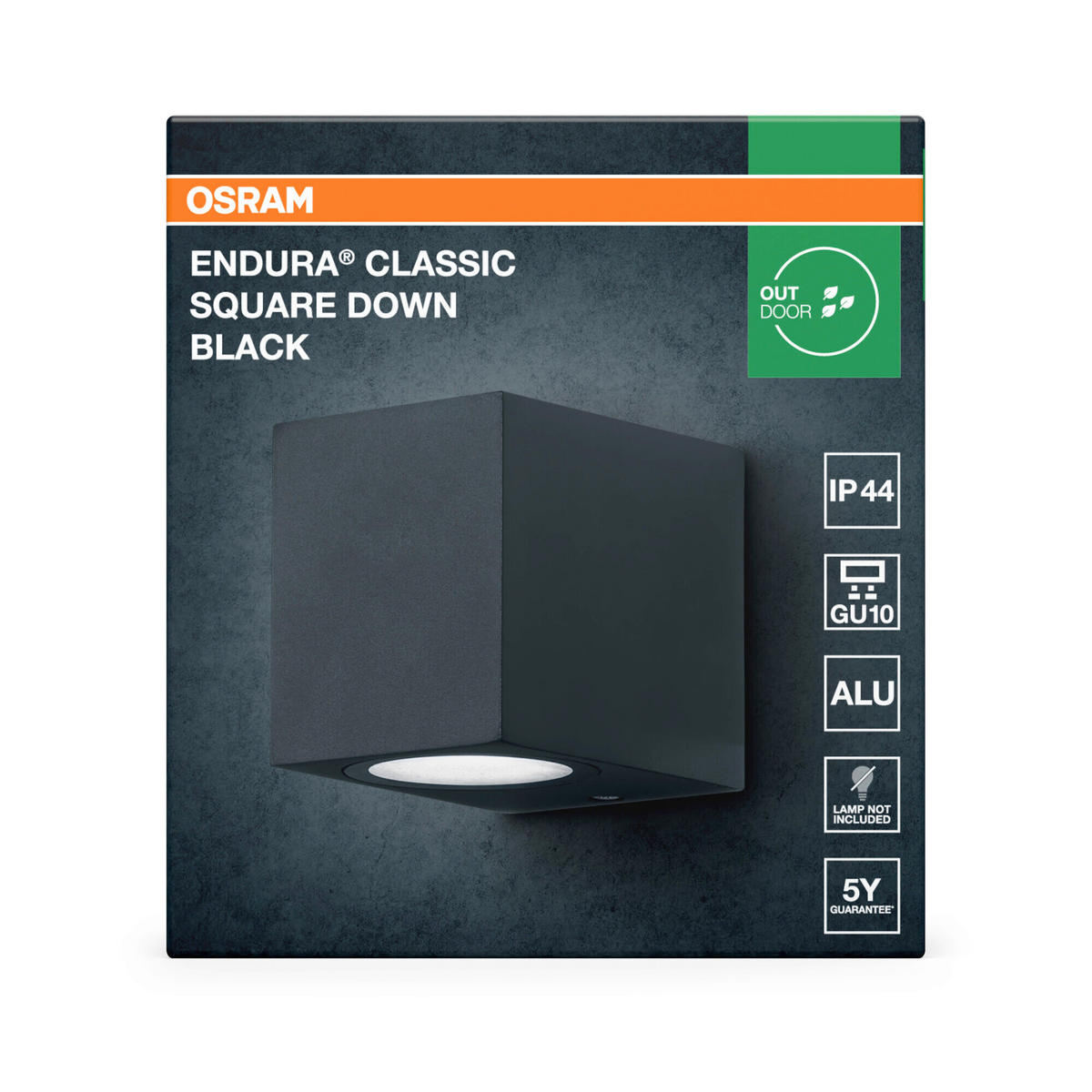 AUßENLEUCHTE 6,8/8,1/9,2 cm   - Schwarz, Basics, Metall (6,8/8,1/9,2cm) - Osram