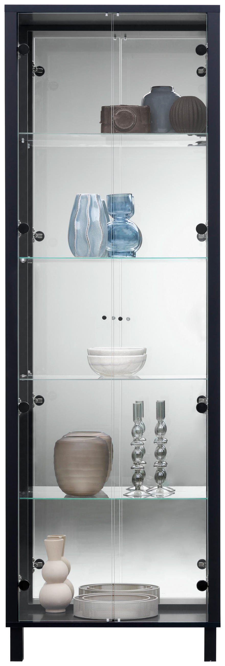 VITRINE in Schwarz  - Schwarz, KONVENTIONELL, Glas/Holzwerkstoff (62/189/33cm) - Carryhome