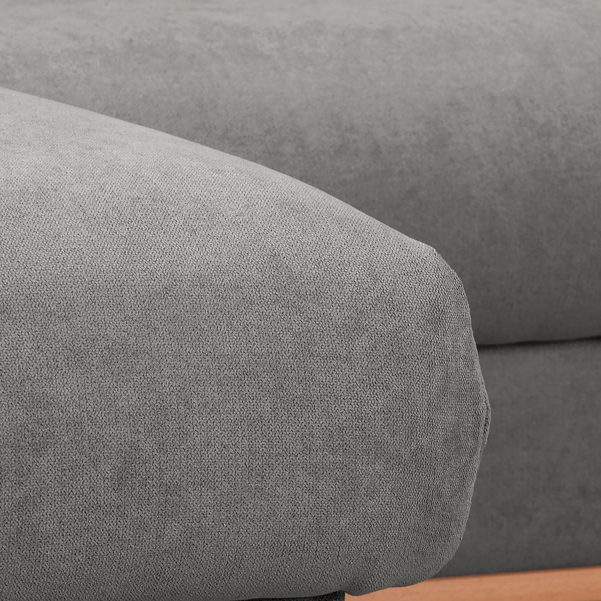 ECKSOFA in Mikrofaser Grau  150/230 cm  - Wengefarben/Grau, Design, Holz/Textil (150/230cm) - Livetastic