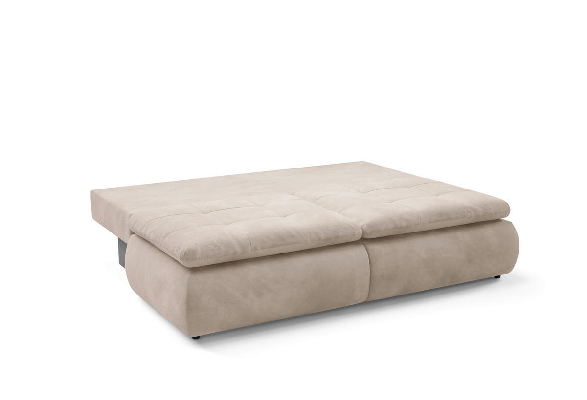 SCHLAFSOFA MYSTIC  mit Plüsch Beige  - Beige/Schwarz, Design, Kunststoff/Textil (220/94/114cm) - Livetastic