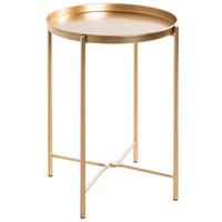 BEISTELLTISCH 39/39/50 cm Goldfarben rund  - Goldfarben, Design, Metall (39/39/50cm)