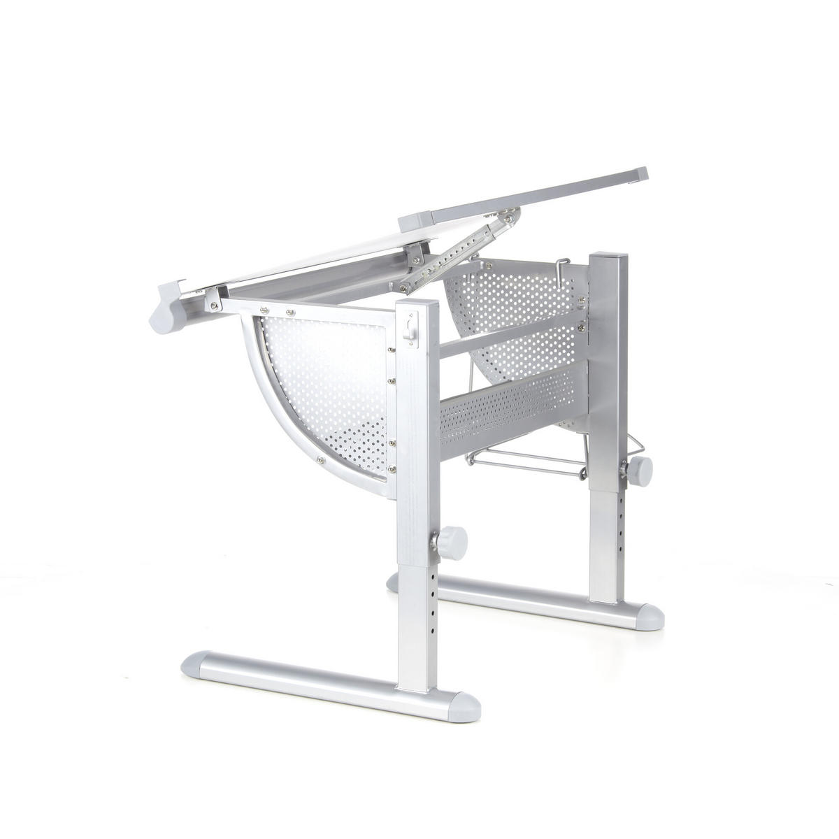 JUGENDSCHREIBTISCH 50/80/56-80 cm  - Silberfarben/Weiß, Basics, Holzwerkstoff/Kunststoff (50/80/56-80cm) - MID.YOU