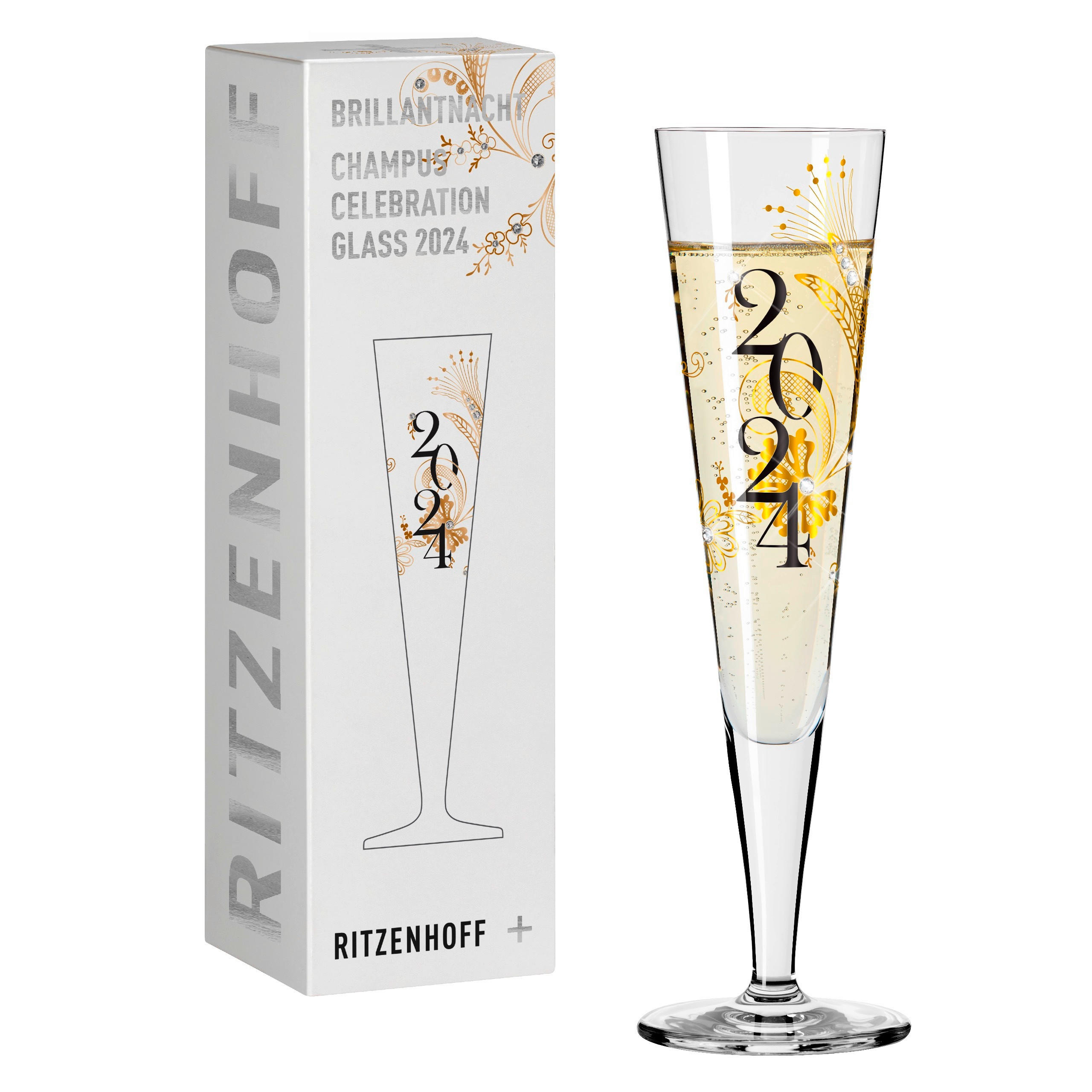 CHAMPAGNERGLAS 205 ml  - Goldfarben/Schwarz, LIFESTYLE, Glas (7,2/24,0/7,2cm) - Ritzenhoff