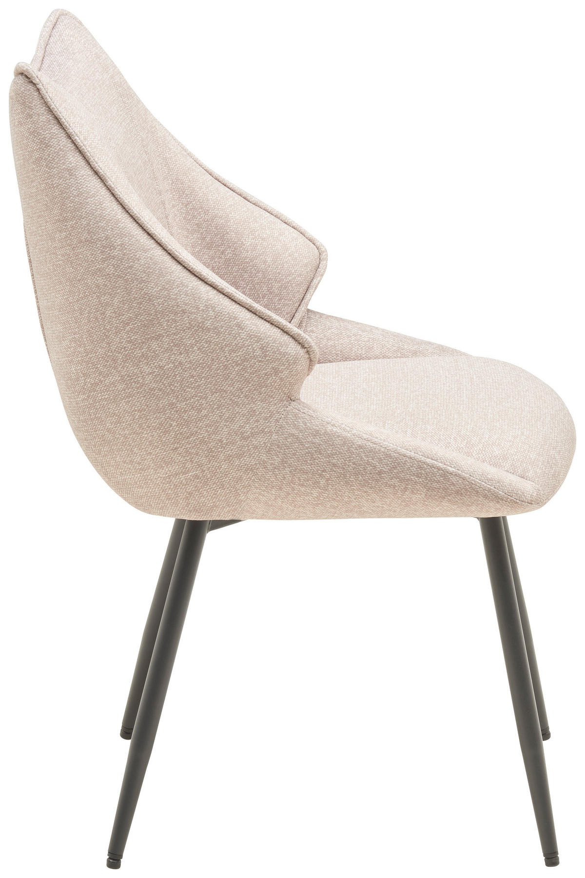 STUHL  in Eisen Samt  - Beige/Schwarz, Lifestyle, Textil/Metall (55/87/61cm) - MID.YOU