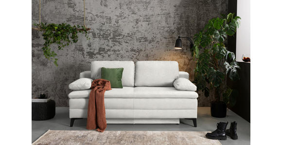 BOXSPRINGSOFA Webstoff Creme - Creme/Schwarz, Design, Textil/Metall (200/100/108cm) - Novel