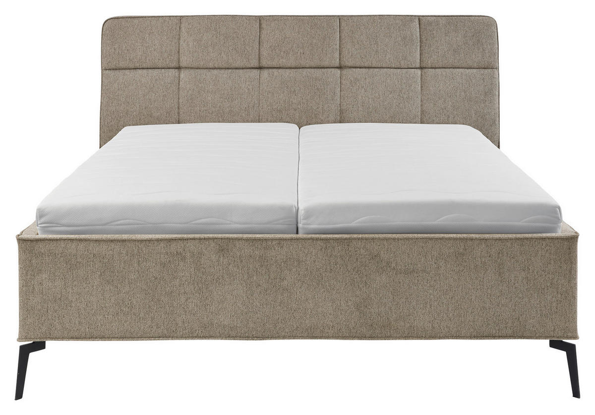 POLSTERBETT Bettkasten, motorische Verstellbarkeit, Fernbedienung, Lattenroste, Matratzen 180/200 cm  in Creme  - Creme/Schwarz, KONVENTIONELL, Holz/Textil (180/200cm) - Musterring