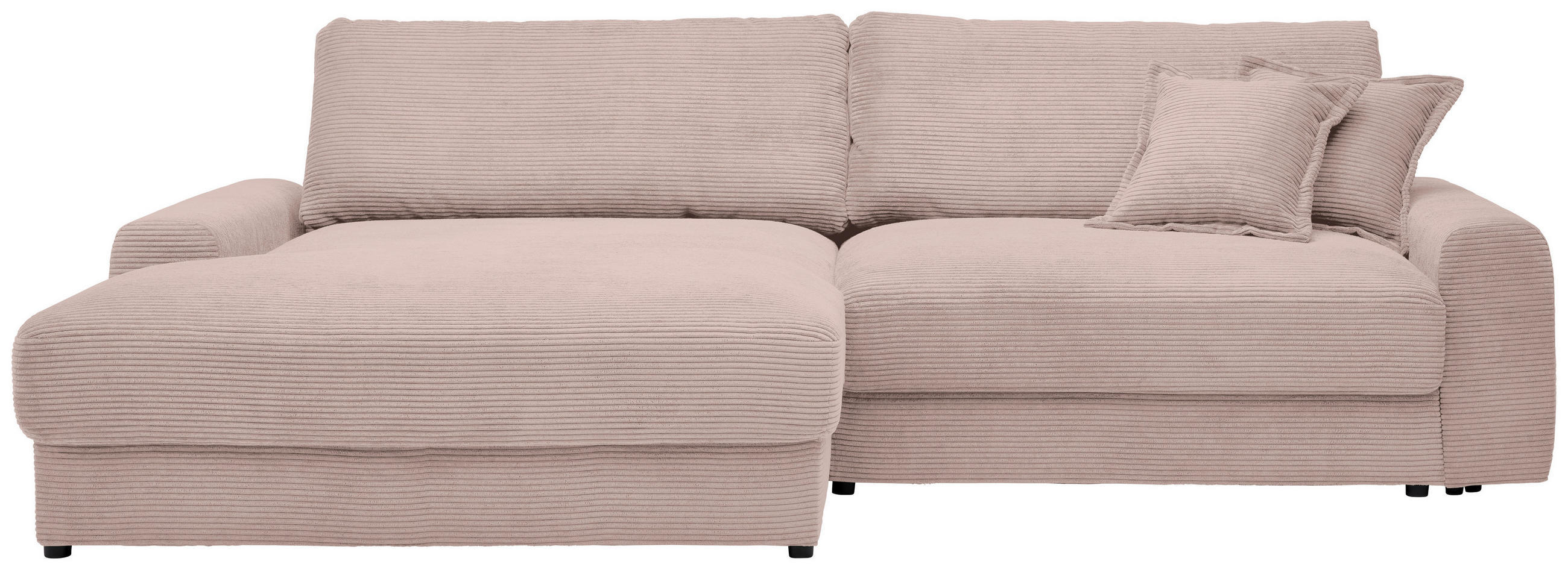 ECKSOFA Rosa Cord  - Schwarz/Rosa, MODERN, Kunststoff/Textil (180/300cm) - Carryhome