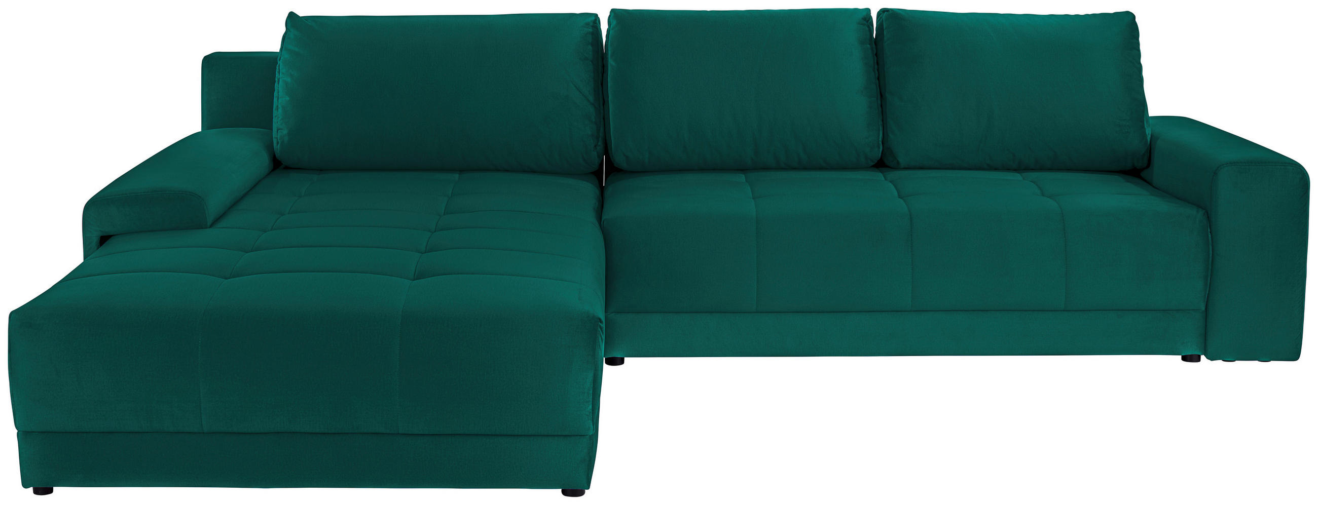 ECKSOFA Smaragdgrün Samt  - Smaragdgrün, MODERN, Textil (213/308cm) - MID.YOU