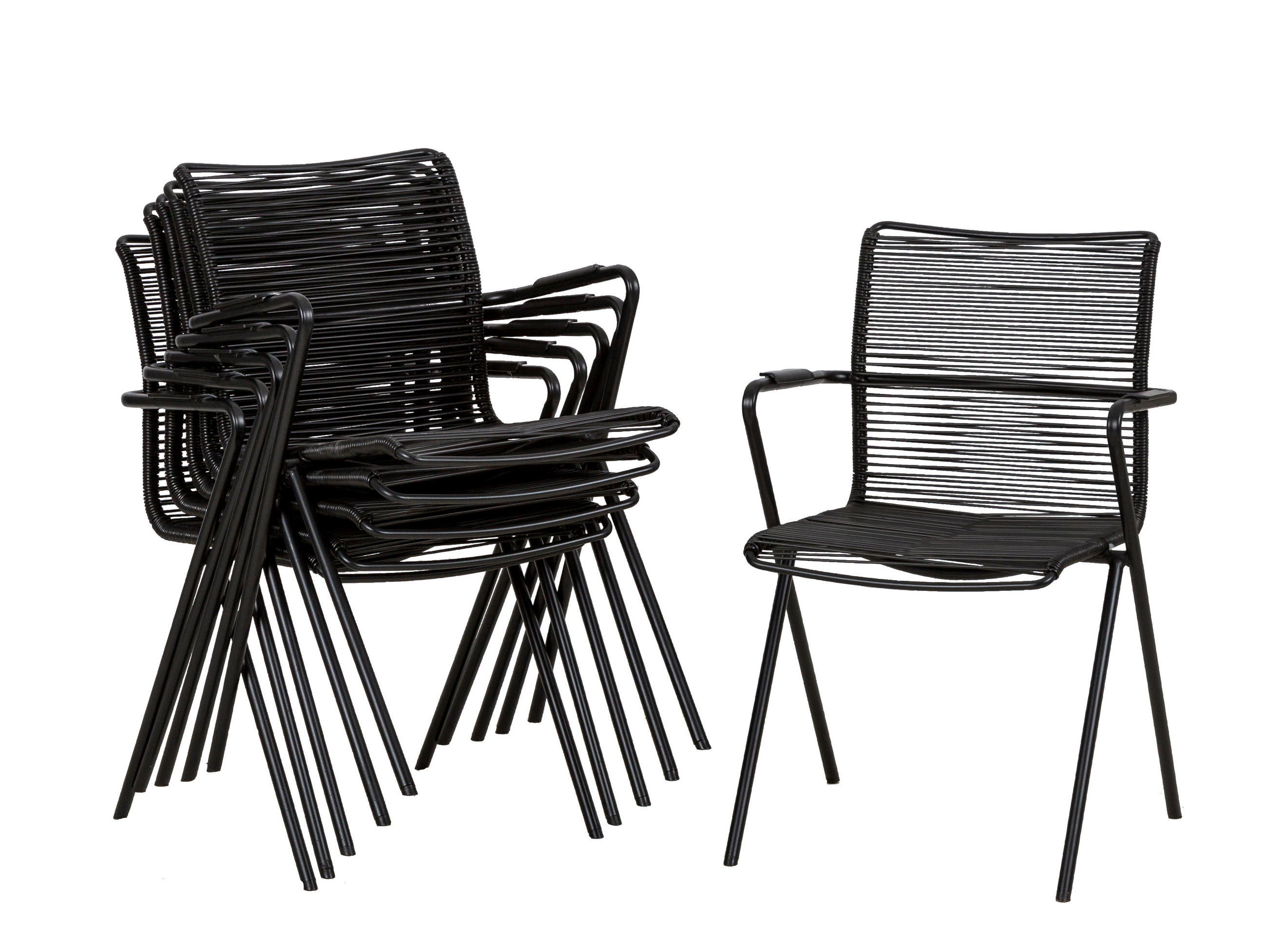 STAPELSESSEL in Metall, Kunststoff Anthrazit, Schwarz  - Anthrazit/Schwarz, Basics, Kunststoff/Metall (55/57/83cm) - Acamp