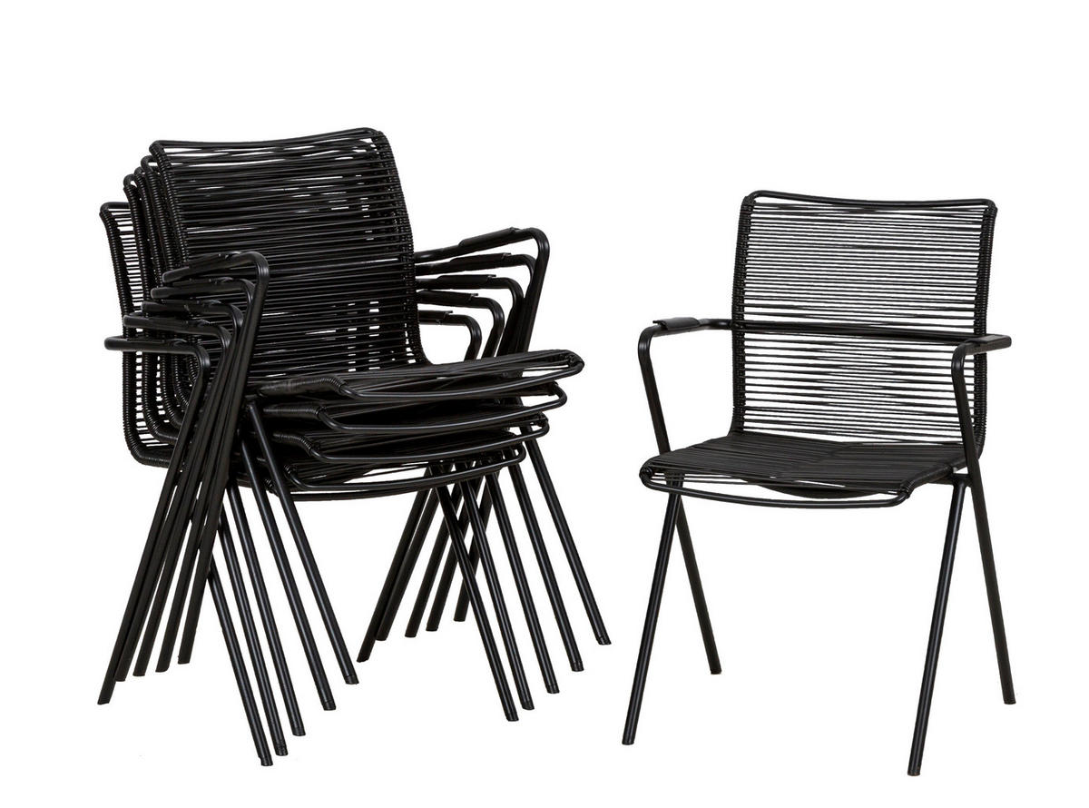 STAPELSESSEL in Metall, Kunststoff Anthrazit, Schwarz  - Anthrazit/Schwarz, Basics, Kunststoff/Metall (55/57/83cm) - Acamp