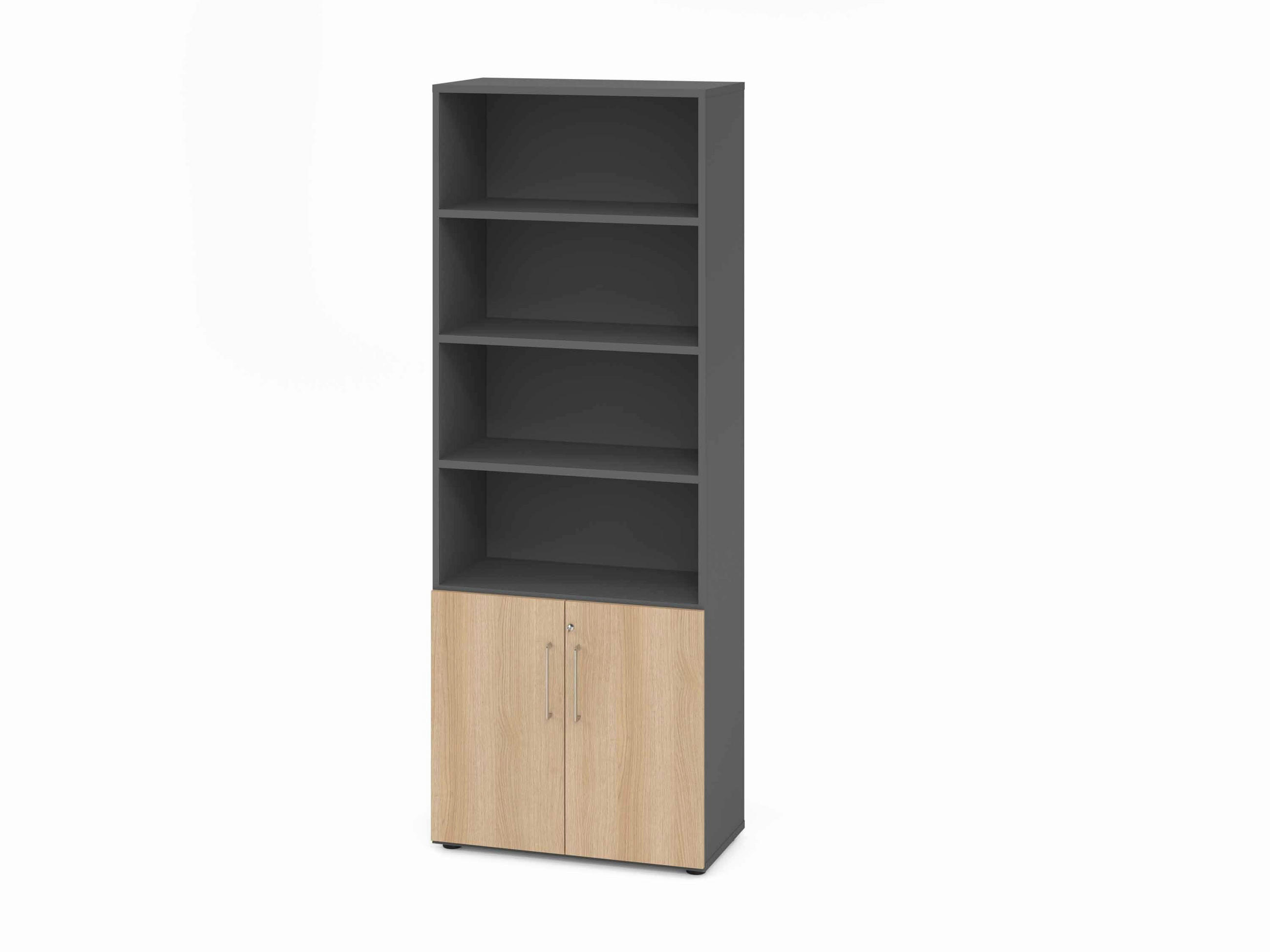 AKTENSCHRANK Graphitfarben, Eichefarben  - Eichefarben/Graphitfarben, Basics, Holzwerkstoff (80/215,6/41,7cm) - Venda