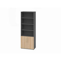 AKTENSCHRANK Graphitfarben, Eichefarben  - Eichefarben/Graphitfarben, Basics, Holzwerkstoff (80/215,6/41,7cm) - Venda