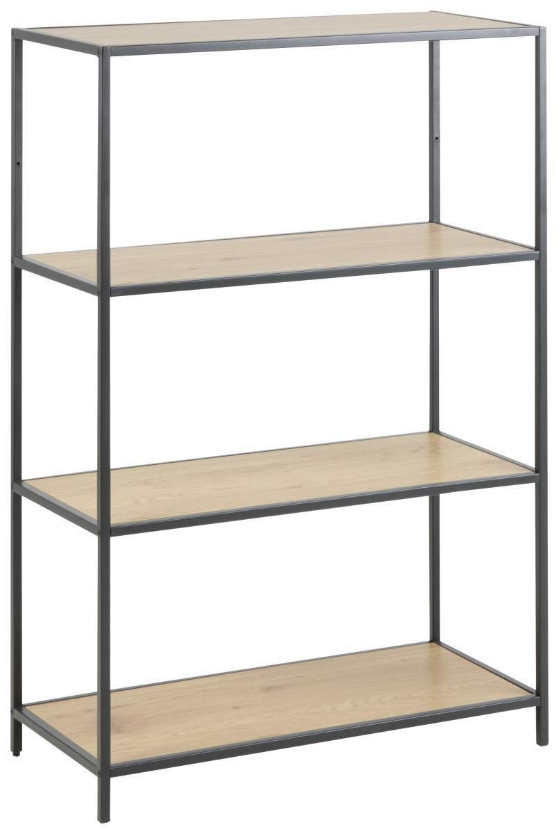 OTVORENA POLICA boja hrasta  - boja hrasta/crna, Trendi, metal/pločasti materijal (77/114/35cm)
