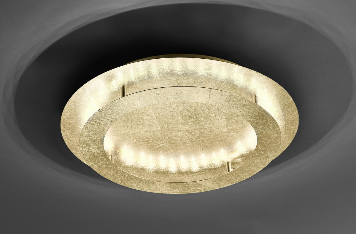 STROPNÍ LED SVÍTIDLO, 50/50/8 cm - barvy zlata, Design, kov (50/50/8cm)