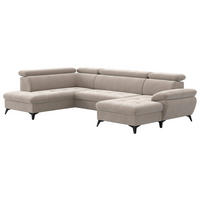 SAROKGARNITÚRA textil bézs  - bézs/fekete, textil/fém (207/324/166cm) - Welnova