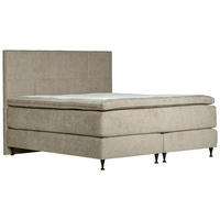 KONTINENTALSÄNG  i greige  - greige/svart, Klassisk, metall/trä (180/200cm) - Niels Andersson