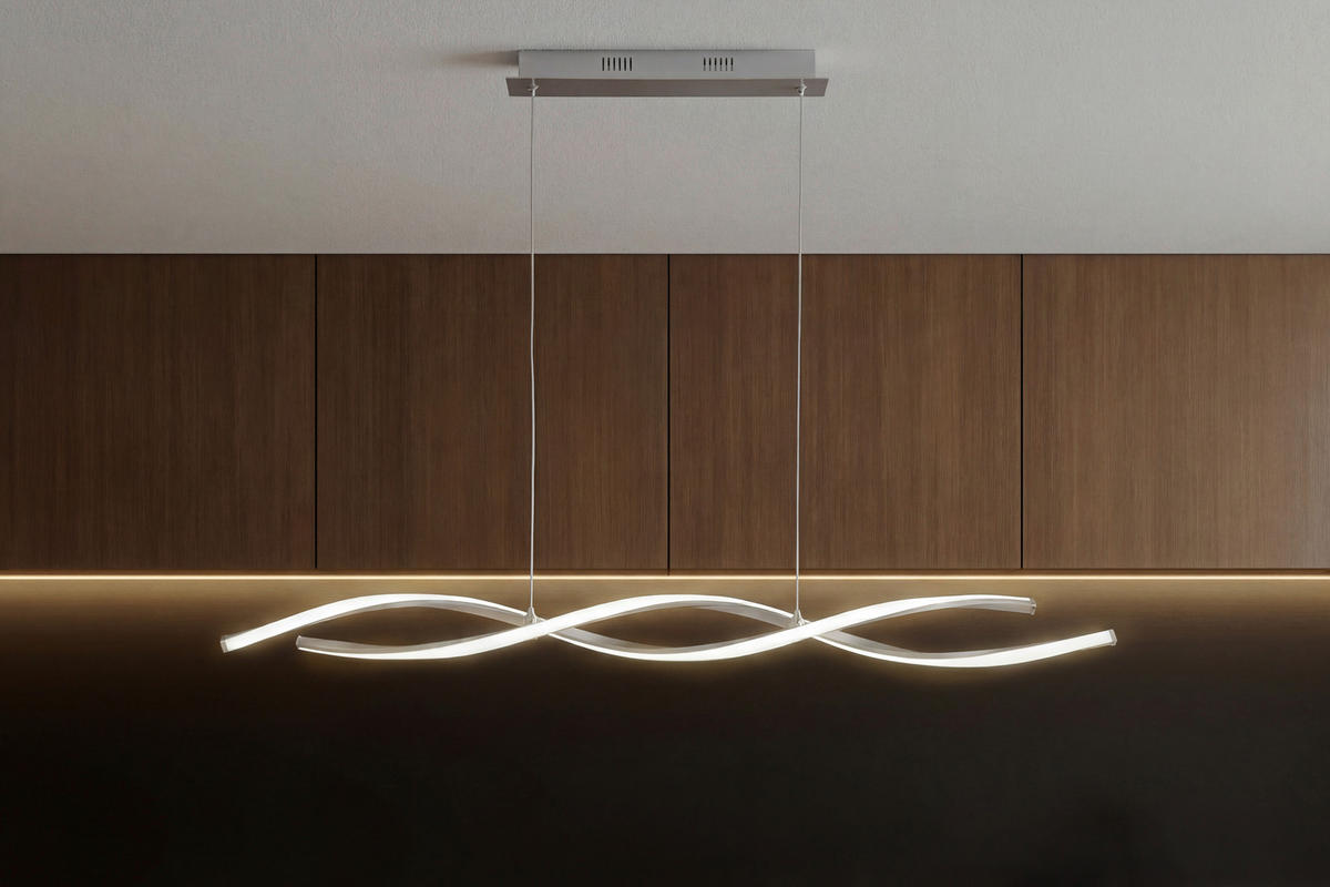 LED-HÄNGELEUCHTE Polina 110/8/140 cm  - Nickelfarben, Design, Metall (110/8/140cm)