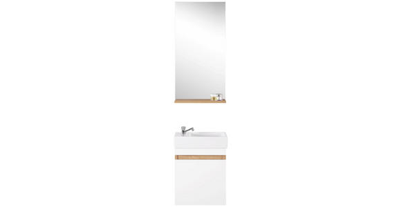 BADEZIMMER - Eichefarben/Weiß, Design, Glas/Keramik (43/26cm) - Xora