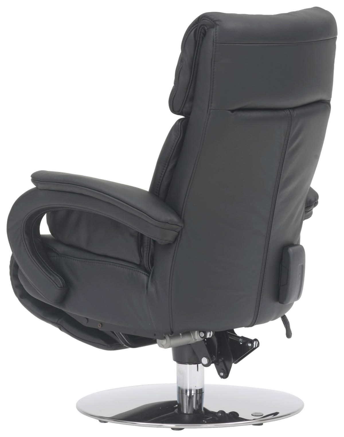 RELAXSESSEL in Leder Schwarz  - Chromfarben/Schwarz, Design, Leder/Metall (72/98/85cm) - Himolla