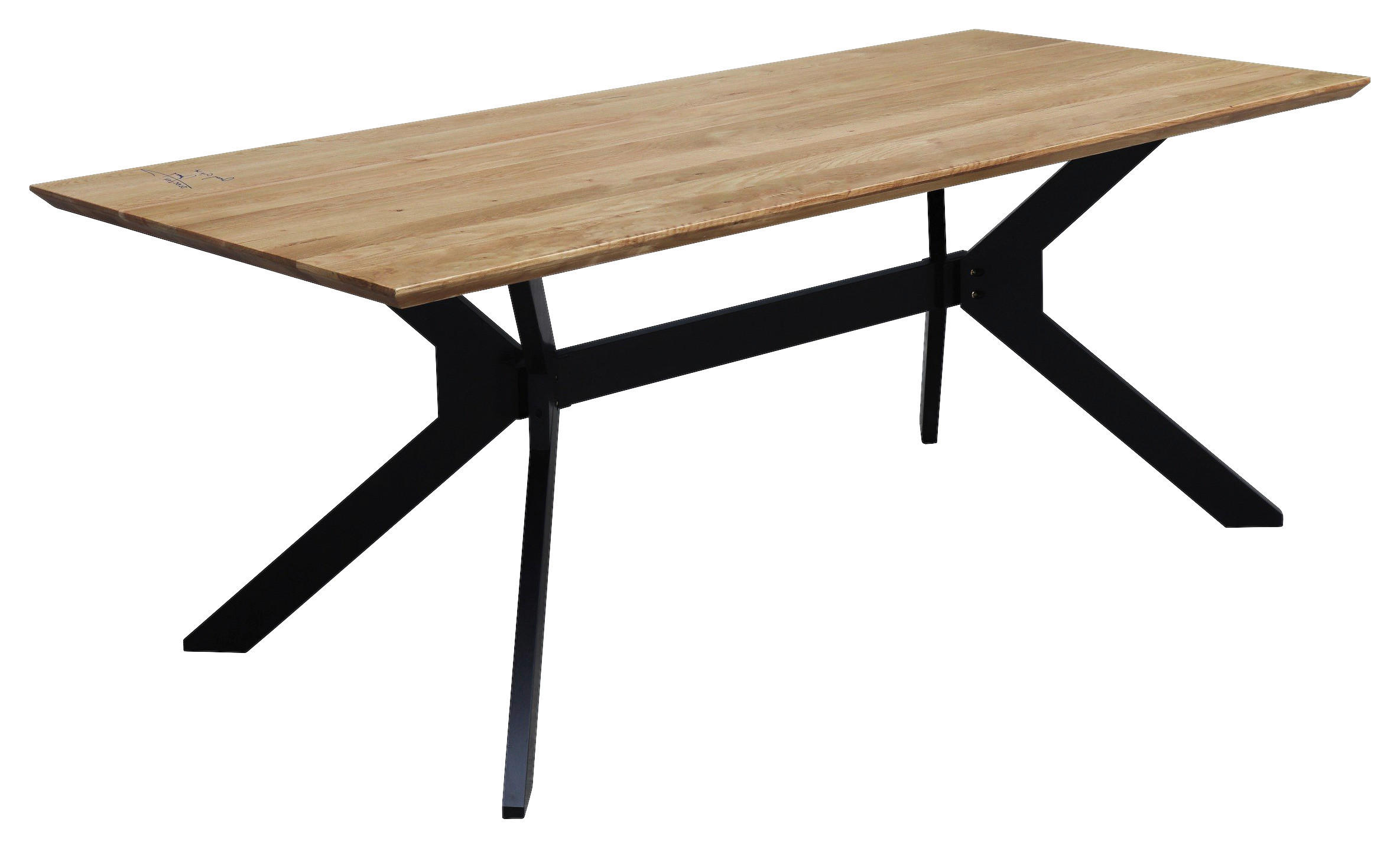 ESSTISCH 160/90/76 cm Echtholz  Holz in verschiedenen Größen erhältlich rechteckig Eichefarben  - Eichefarben/Schwarz, Design, Holz (160/90/76cm) - Carryhome