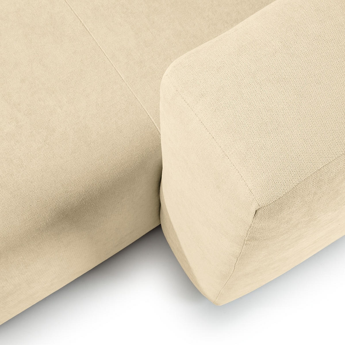 ECKSOFA in Struktur Beige  - Beige, Modern, Textil (255/72/160cm) - Trendmanufaktur