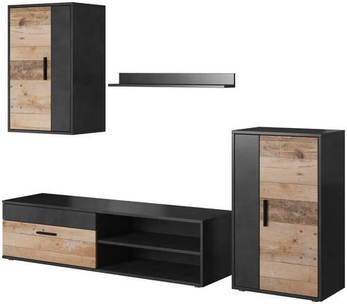 WOHNWAND  in Naturfarben  190/150/40 cm  - Anthrazit/Naturfarben, MODERN, Holzwerkstoff/Kunststoff (190/150/40cm) - P & B