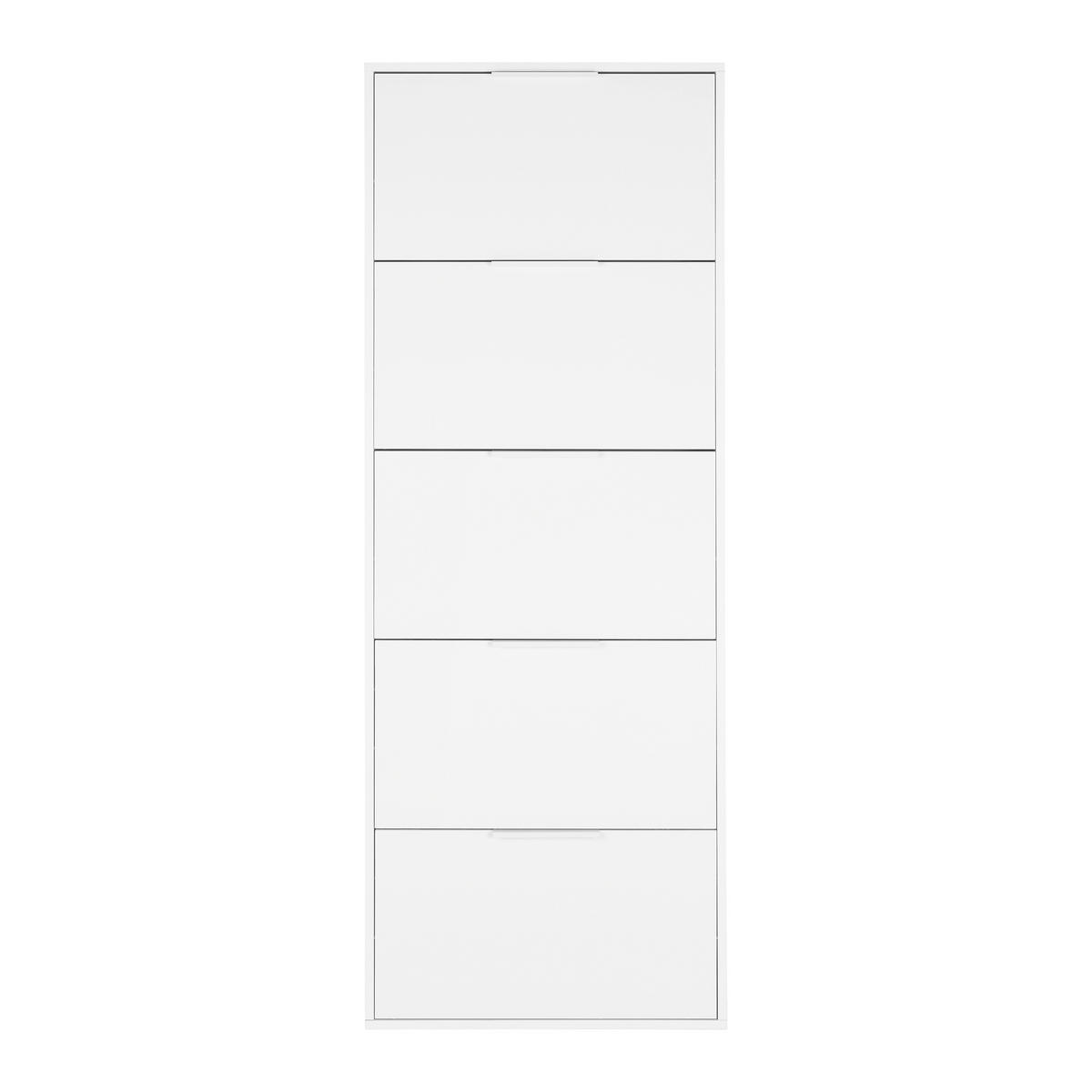 OMARA Z LOPUTAMI ZA ČEVLJE bela, visoki sijaj - bela/visoki sijaj, Design, leseni material (65/173,5/15cm) - Carryhome