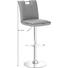 BARHOCKER Lederlook Braun, Chromfarben - Chromfarben/Creme, Design, Textil/Metall (41/95-116/51cm) - Novel