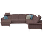 WOHNLANDSCHAFT  in Chenille Braun  - Alufarben/Braun, Design, Textil/Metall (170/333/265cm) - Dieter Knoll