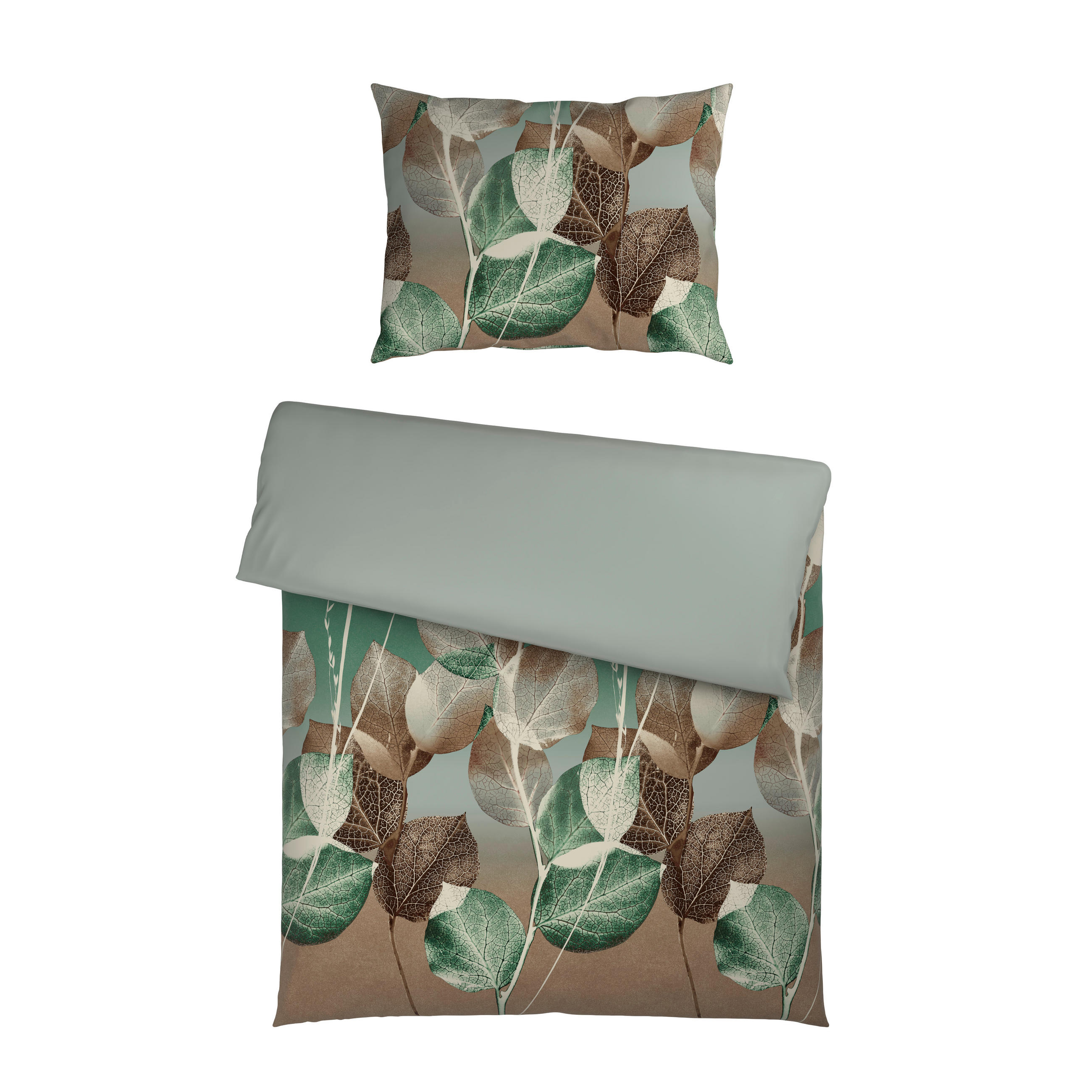 WENDEBETTWÄSCHE 2-teilig Satin, Flachgewebe 140/200 cm  - Dunkelgrün, Basics, Textil (140/200cm) - Esposa