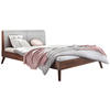 BETT 140/200 cm  in Nussbaumfarben, Hellgrau  - Nussbaumfarben/Hellgrau, Natur, Holz (140/200cm) - Hasena