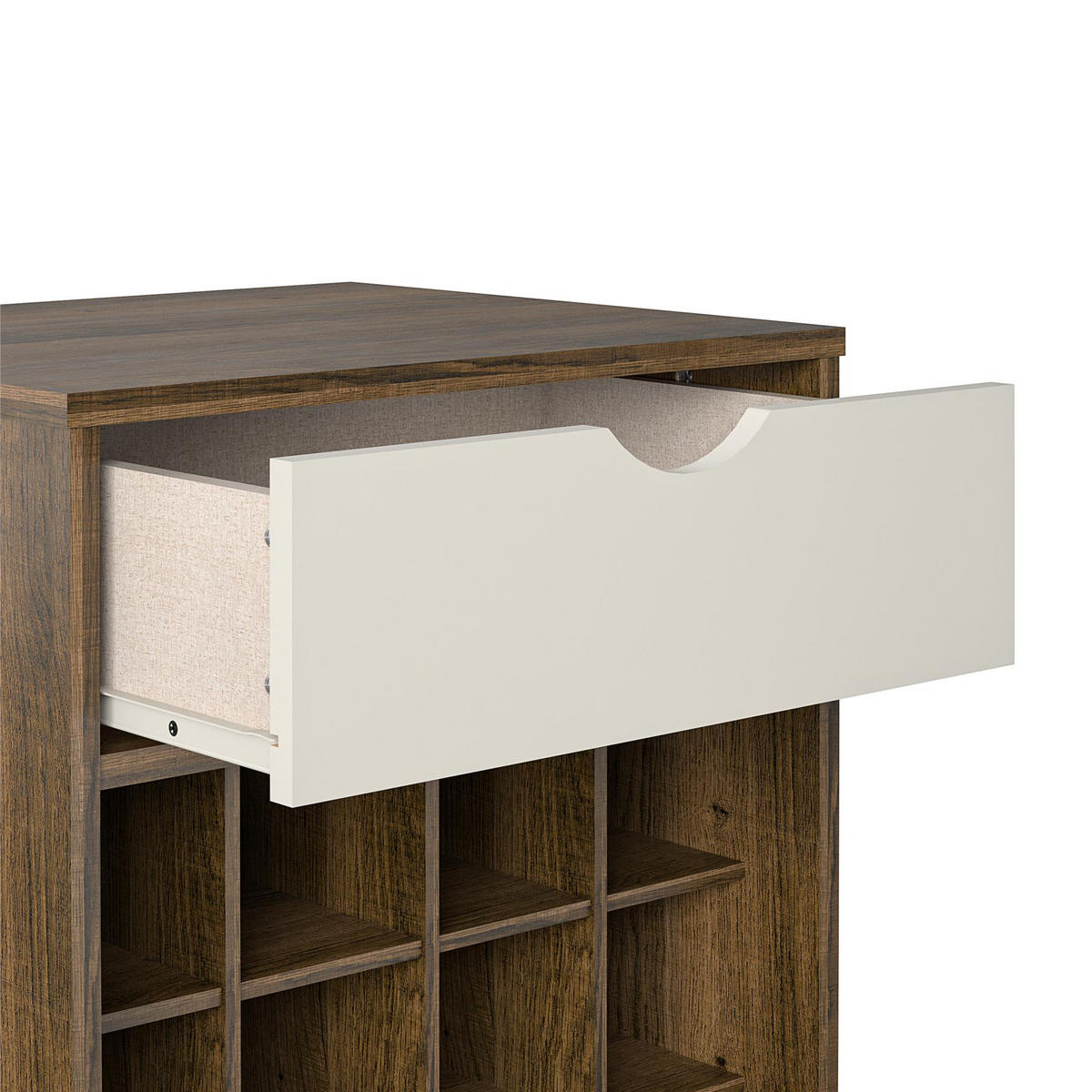 WEINREGAL 51/80/45 cm  - Eichefarben/Dunkelbraun, Design, Holzwerkstoff/Metall (51/80/45cm) - MID.YOU