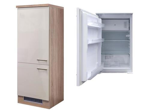 GERÄTEUMBAUSCHRANK 60/162/60 cm  in Sonoma Eiche, Kaschmir  - Kaschmir/Edelstahlfarben, MODERN, Holzwerkstoff/Metall (60/162/60cm) - FlexWell