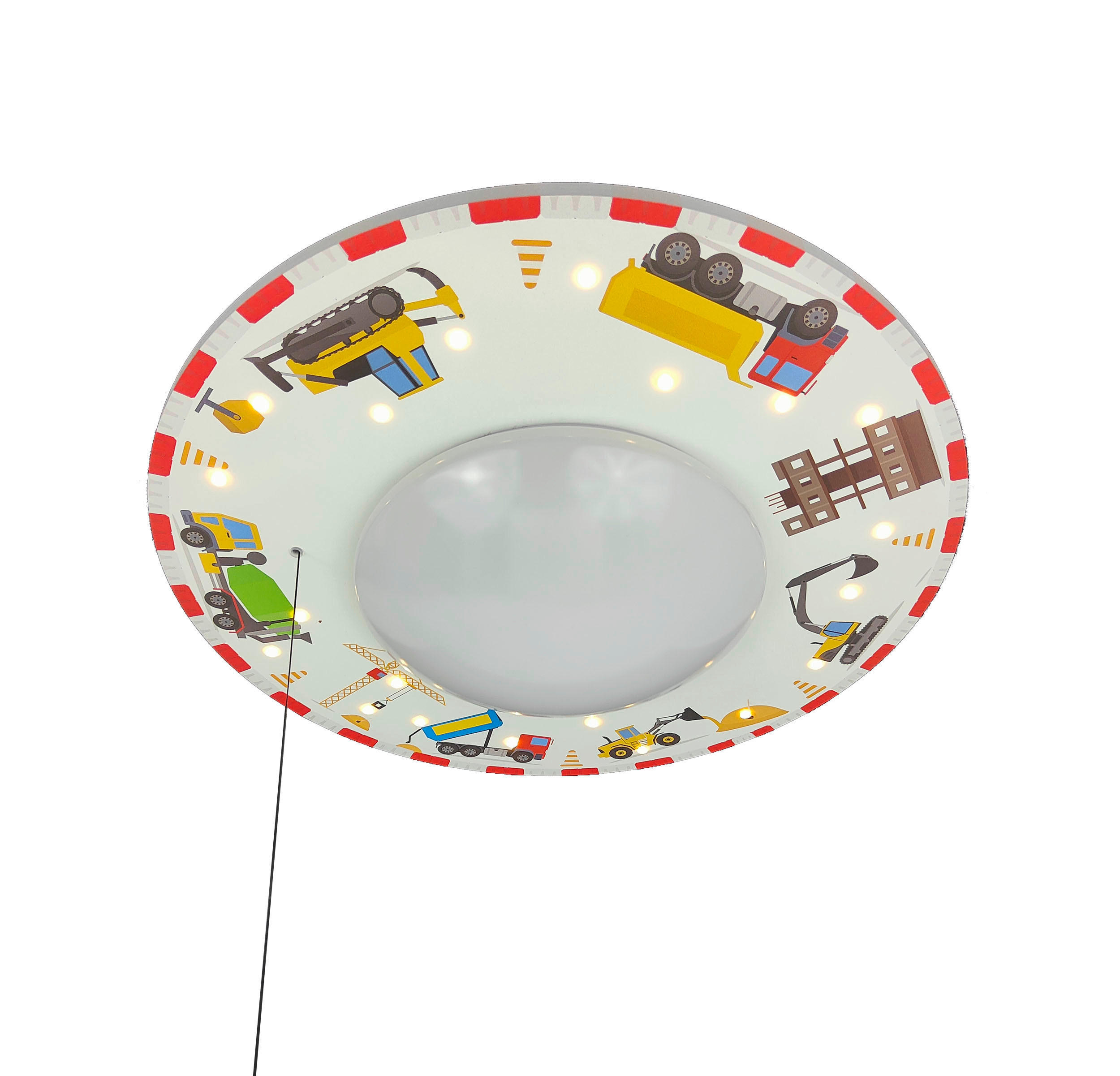 DĚTSKÉ STROPNÍ SVÍTIDLO, 54/11 cm  - bílá/vícebarevná, Basics, kompozitní dřevo/plast (54/11cm)