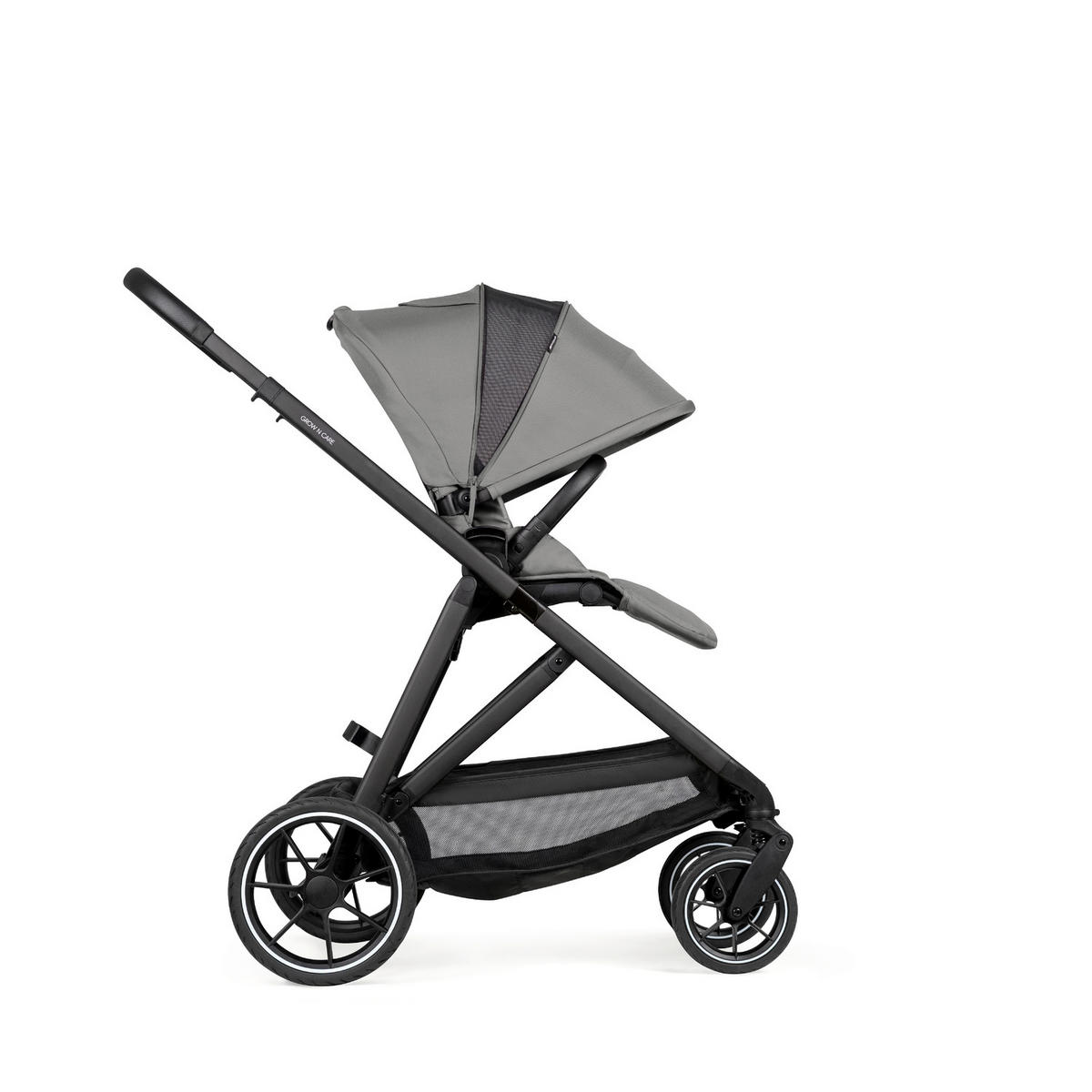 GESCHWISTERWAGEN Grow N Care  - Dunkelgrau/Schwarz, Basics, Textil/Metall (109/60/107-115cm) - Hauck
