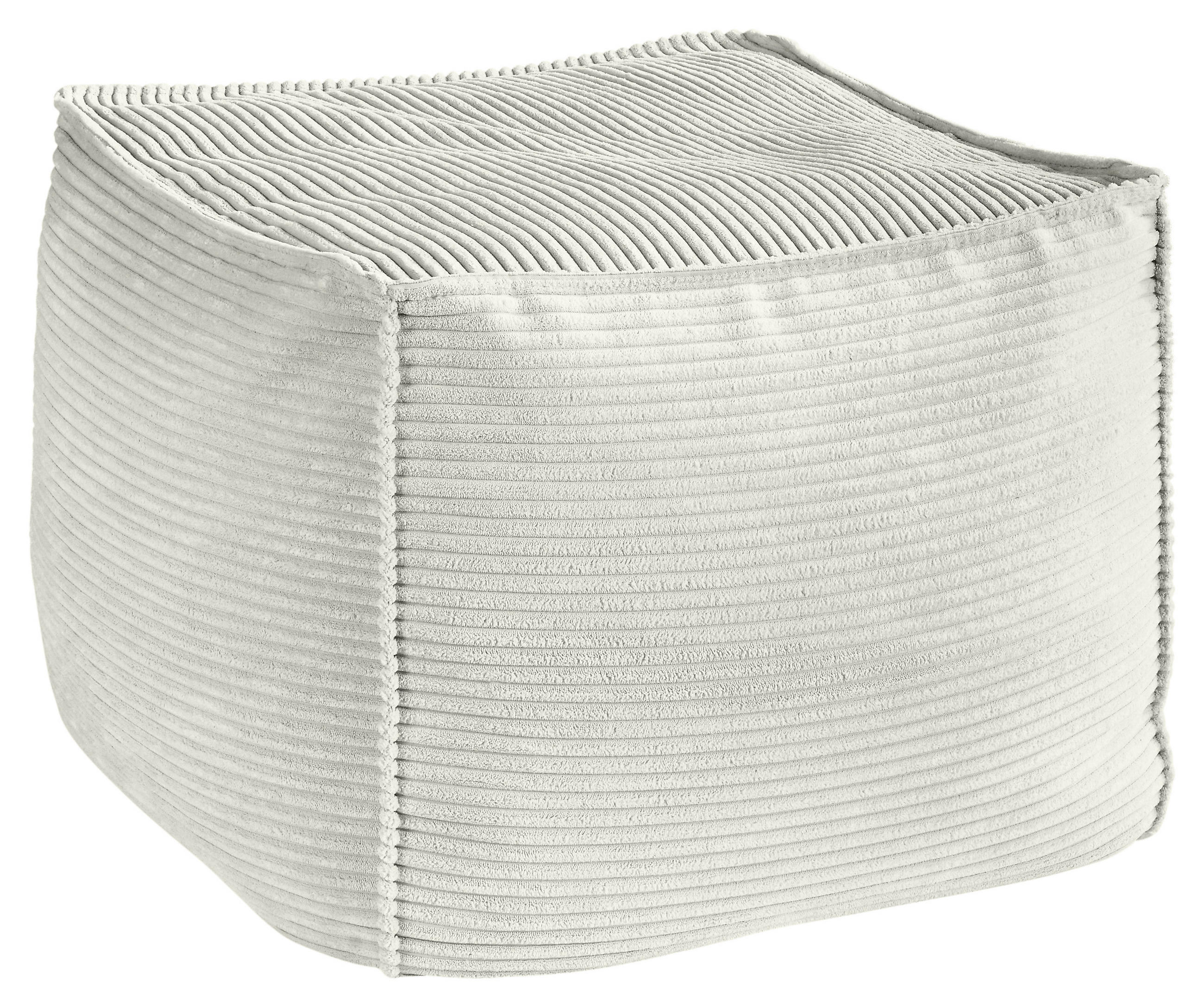 POUF Cord 66/40/66 cm  - Hellgrau, KONVENTIONELL, Textil (66/40/66cm) - Hom`in