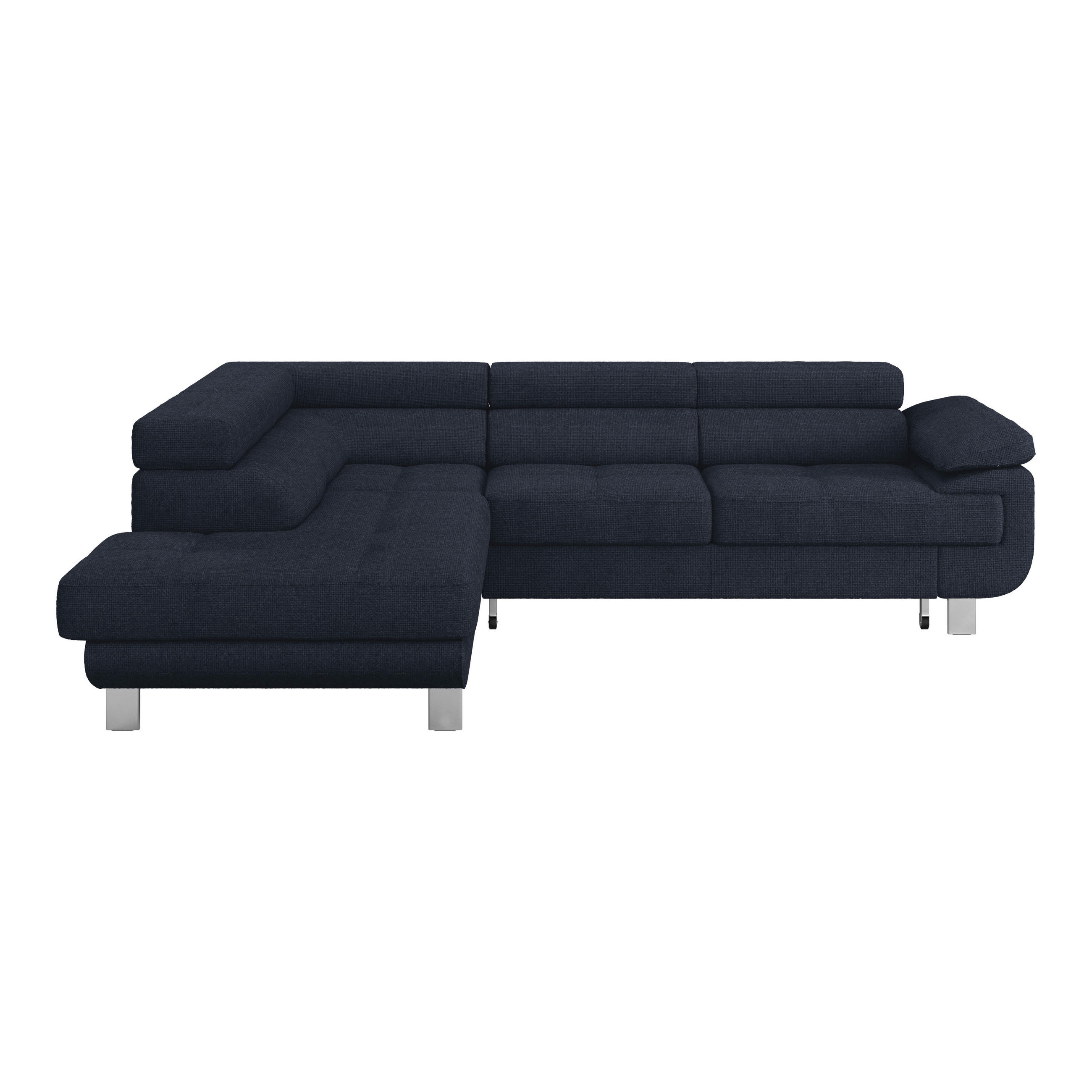 ECKSOFA Dunkelblau Drell  - Dunkelblau, MODERN, Textil/Metall (230/270cm) - MID.YOU