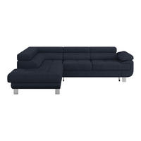 ECKSOFA Dunkelblau Drell  - Dunkelblau, MODERN, Textil/Metall (230/270cm) - MID.YOU
