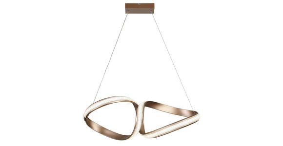 LED-HÄNGELEUCHTE Porec 71/27/150 cm  - Transparent/Cappuccino, Design, Kunststoff/Metall (71/27/150cm) - Novel