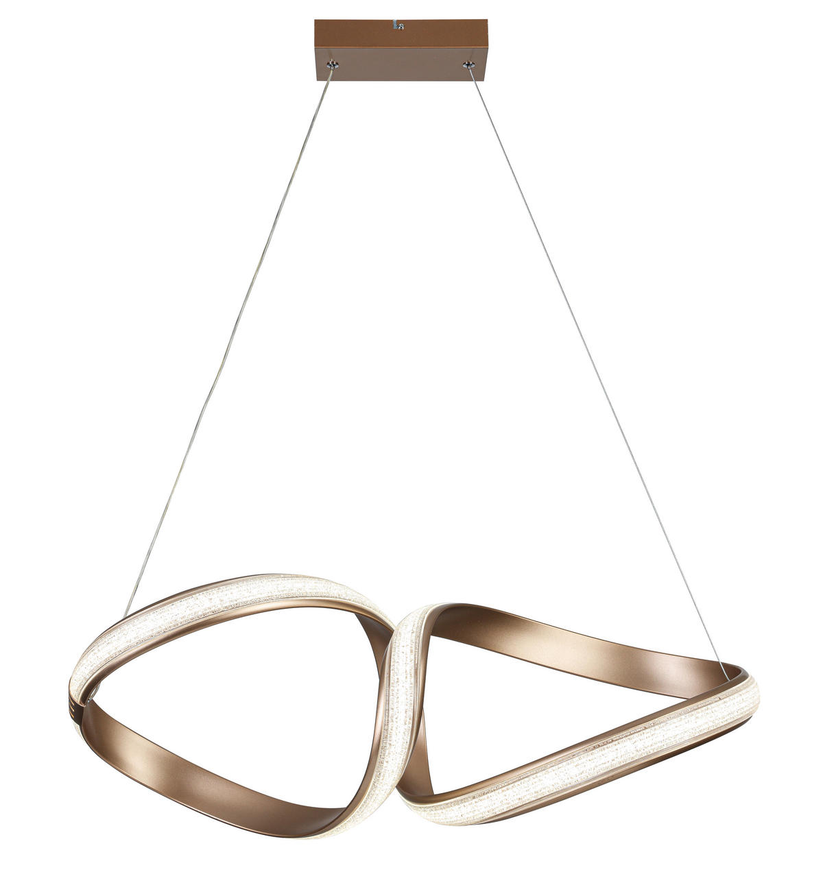 LED-HÄNGELEUCHTE Porec 71/27/150 cm  - Transparent/Cappuccino, Design, Kunststoff/Metall (71/27/150cm) - Novel