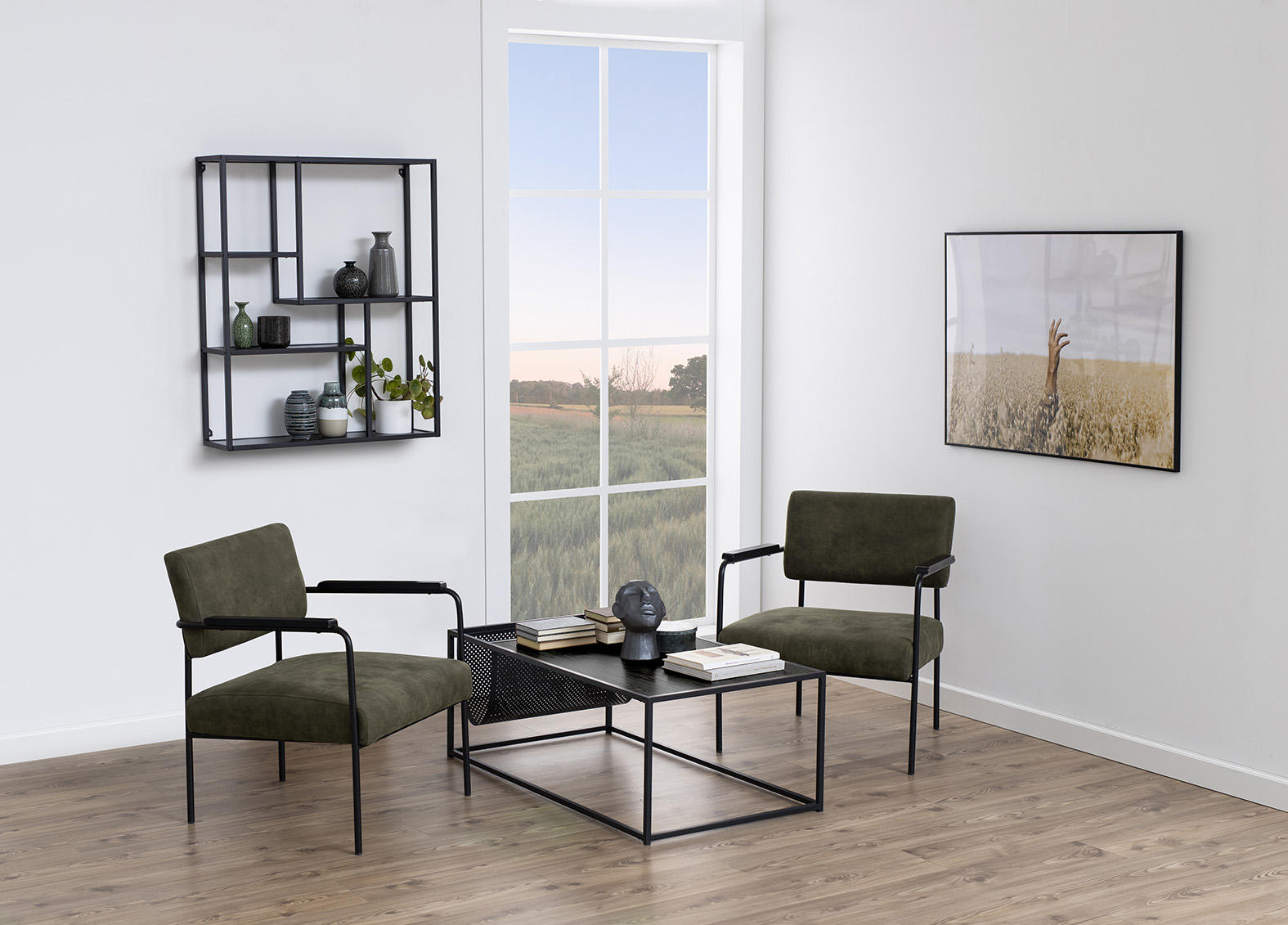 COUCHTISCH 110/60/40 cm rechteckig Schwarz  - Schwarz, Trend, Holzwerkstoff/Metall (110/60/40cm)