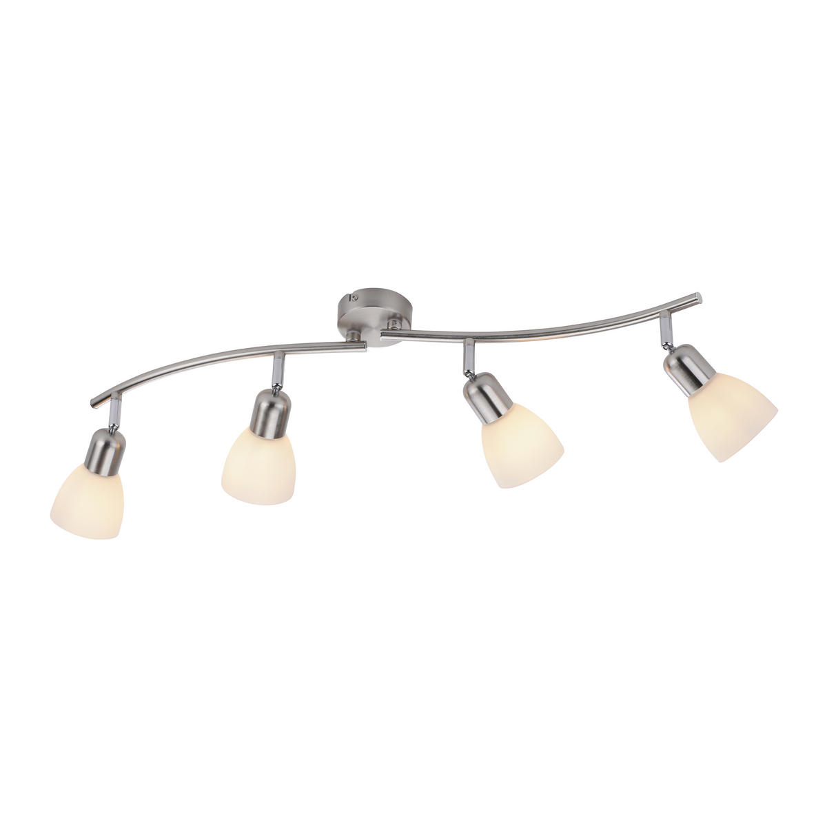 PLAFONJERA - boja nerđajućeg čelika, Osnovno, staklo/metal (90/83/21cm)