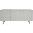 SIDEBOARD 180/77,5/40 cm  - Eichefarben/Hellgrau, Design, Holz/Holzwerkstoff (180/77,5/40cm) - Carryhome