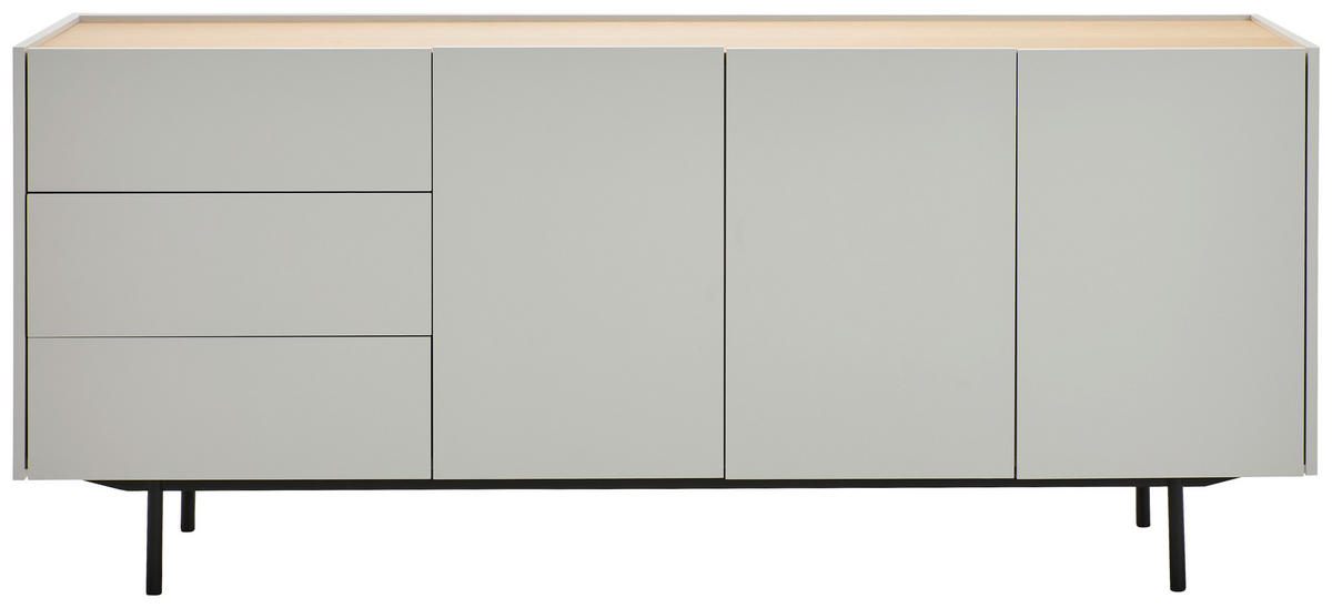 SIDEBOARD 180/77,5/40 cm  in Eichefarben, Hellgrau  - Eichefarben/Hellgrau, Design, Holz/Holzwerkstoff (180/77,5/40cm) - Carryhome