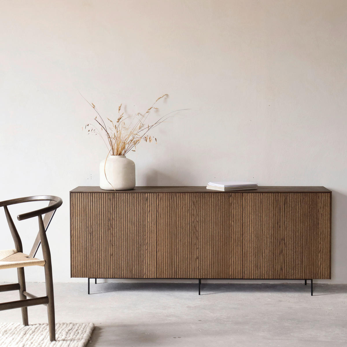 SIDEBOARD 178/70/38 cm  - svart/mörkbrun, Modern, metall/trä (178/70/38cm) - Niels Andersson