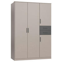DREHTÜRENSCHRANK Graphitfarben, Grau, Sahara 4 Tür(en)  - Schwarz/Graphitfarben, Design, Holzwerkstoff (135/198/58cm) - Carryhome