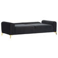 BIGSOFA in Samt Schwarz  - Goldfarben/Schwarz, Trend, Textil/Metall (235/90/100cm) - Carryhome